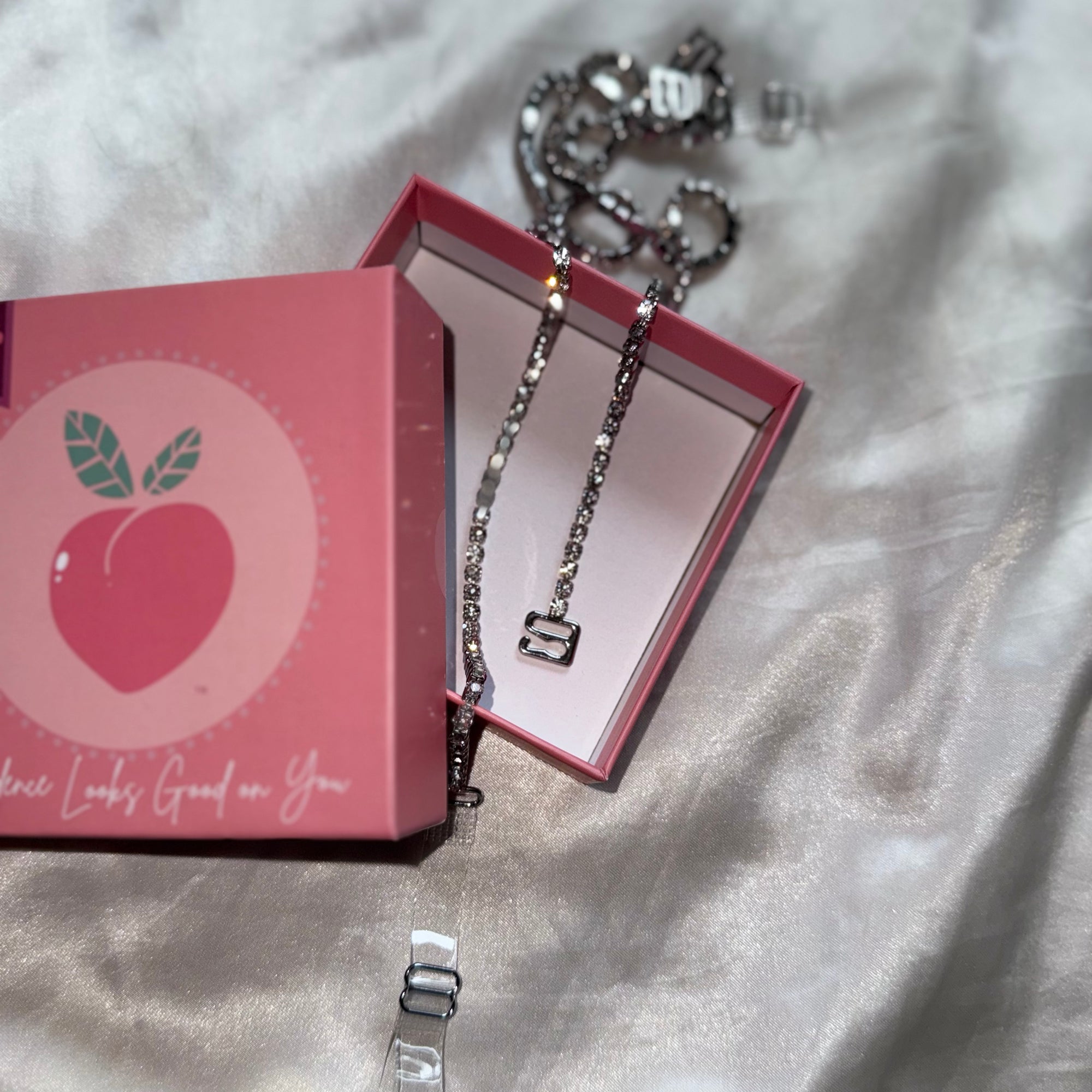 Silver Rhinestone Bra Strap