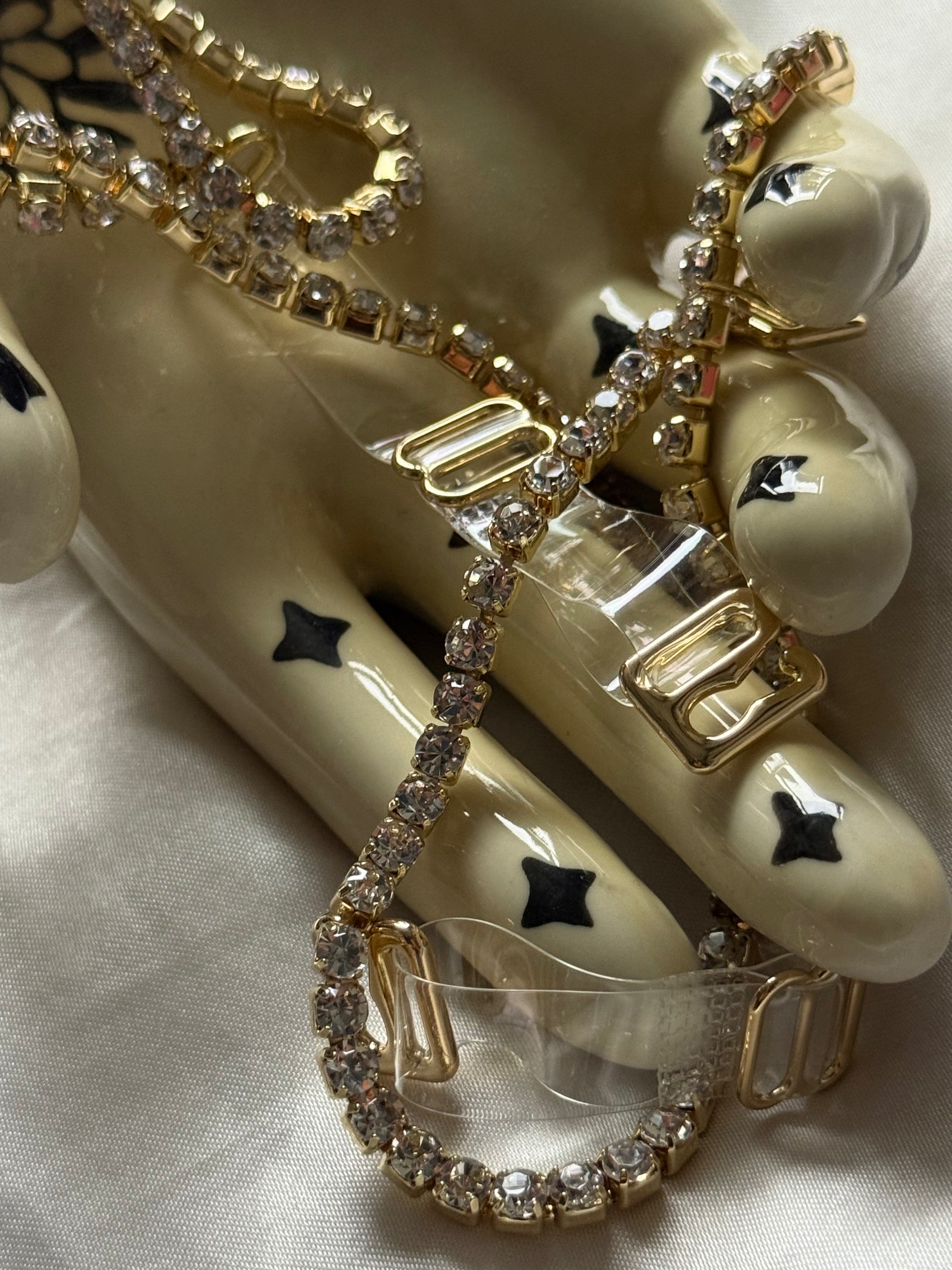 Gold Rhinestone Bra Strap