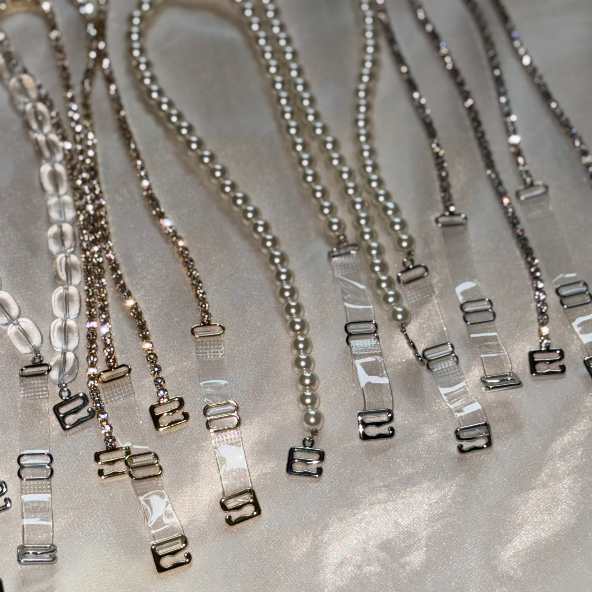 Silver Rhinestone Bra Strap