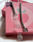 Silver Rhinestone Bra Strap