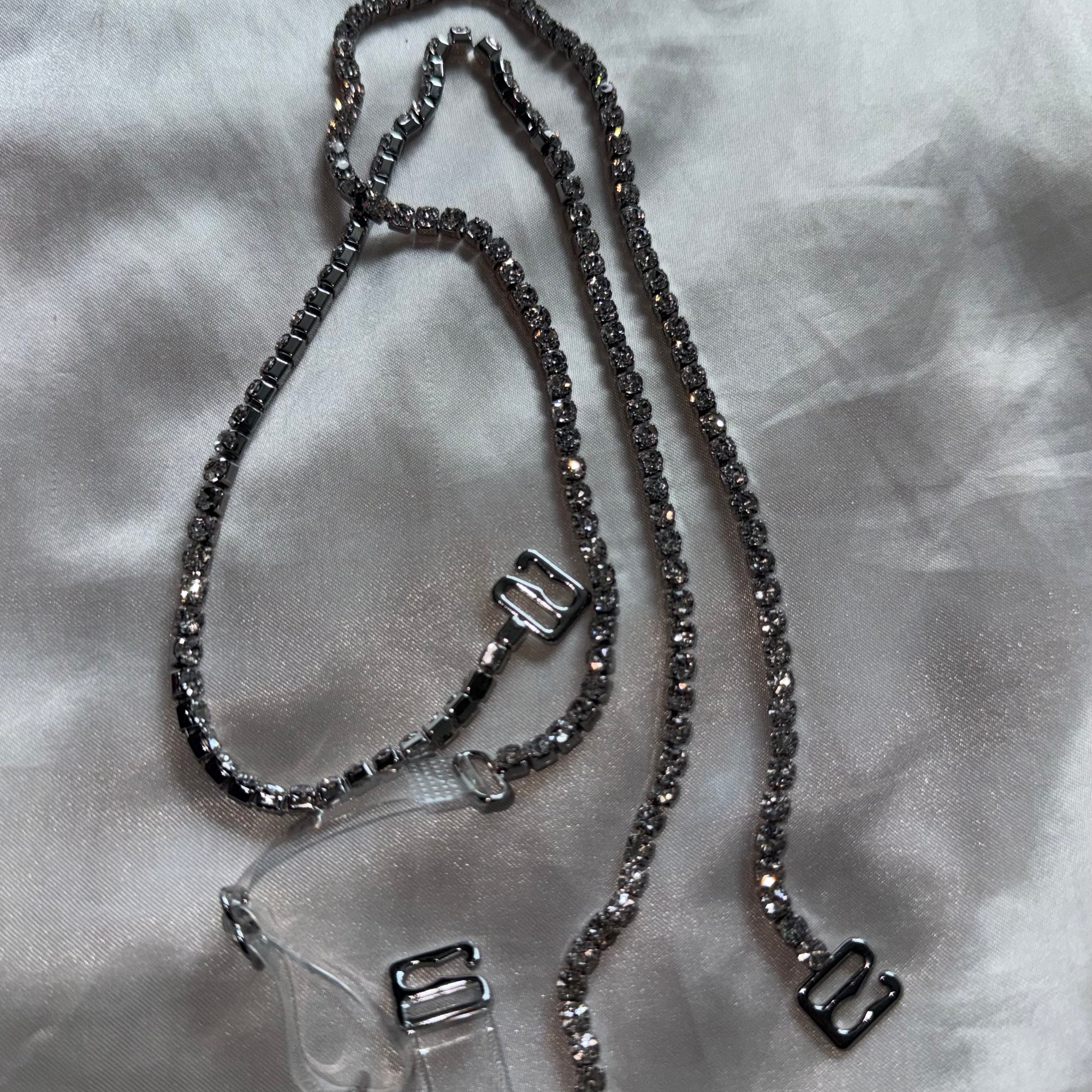 Silver Rhinestone Bra Strap