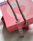 Silver Rhinestone Bra Strap