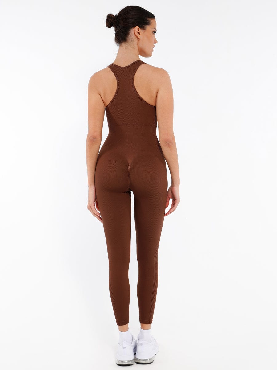 Elevate Seamless Zip-Front Jumpsuit – Peachy Shapewear