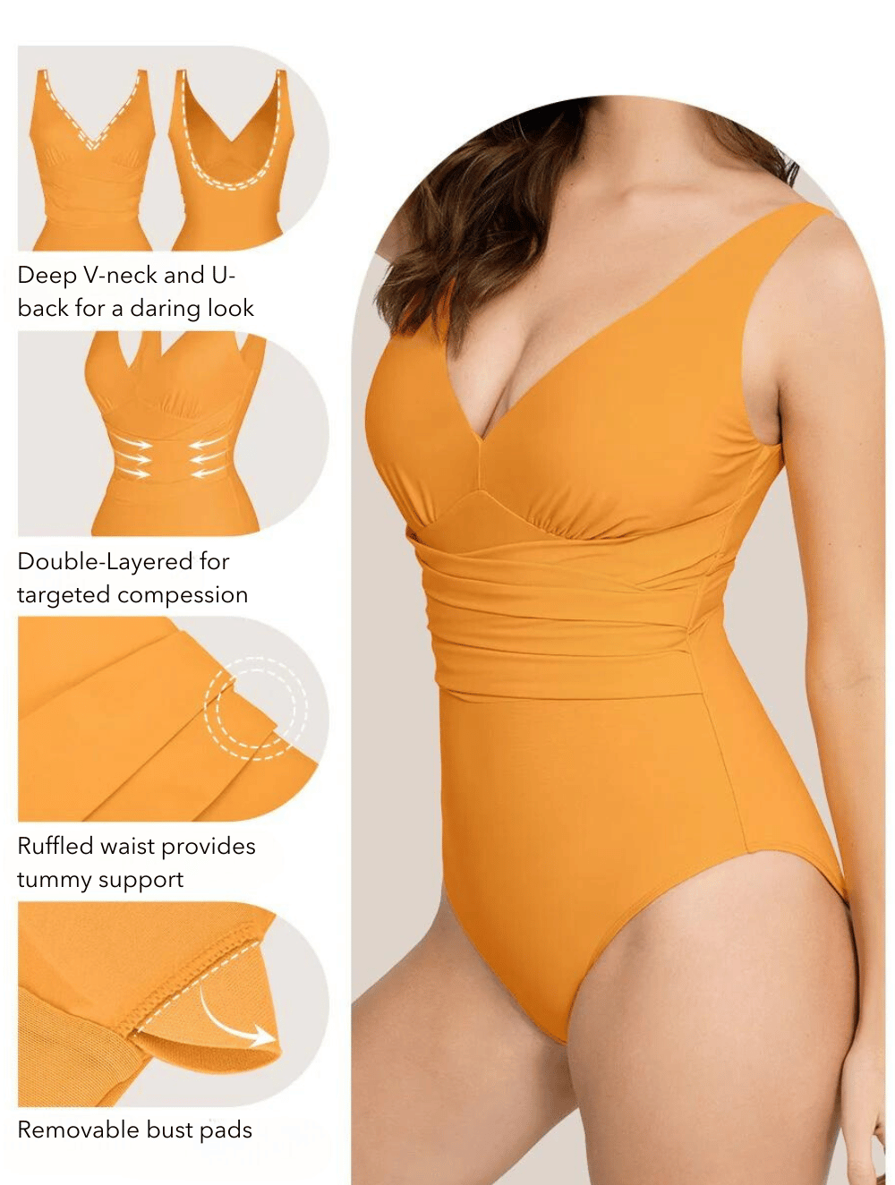 Shaping V-Neck Swimsuit