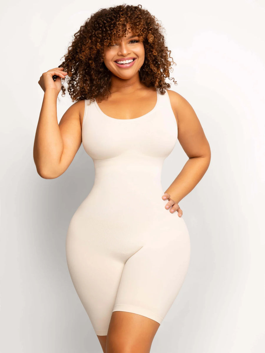 ContourSculpt Seamless Mid-Thigh Bodysuit – Peachy Shapewear
