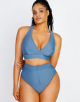 Wholesale Zip Front Bikini Tummy control Bottom