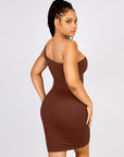 Wholesale Seamless One-Shoulder Waist Trimming Mini Shaper Dress