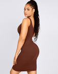 Wholesale Seamless One-Shoulder Waist Trimming Mini Shaper Dress