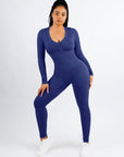 Wholesale Deep V-neck High Stretchy Seamless Tummy Control Jumpsuit