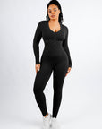 Wholesale Deep V-neck High Stretchy Seamless Tummy Control Jumpsuit