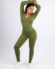 Wholesale Deep V-neck High Stretchy Seamless Tummy Control Jumpsuit