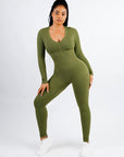 Wholesale Deep V-neck High Stretchy Seamless Tummy Control Jumpsuit