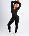 Wholesale Deep V-neck High Stretchy Seamless Tummy Control Jumpsuit