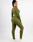 Wholesale Deep V-neck High Stretchy Seamless Tummy Control Jumpsuit