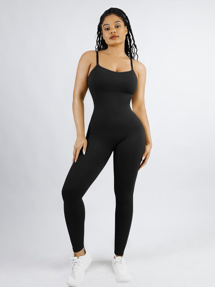Wholesale High Stretchy Seamless Sling Tummy Control Jumpsuit – Peachy  Shapewear
