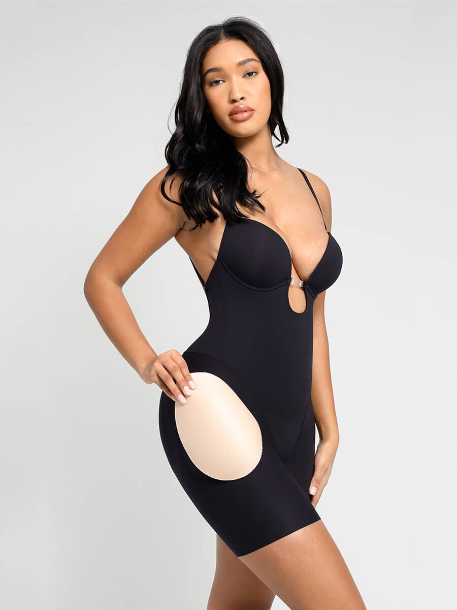 Low-Back Shaping Bodysuit with Removable Padding Light Skin / XXL Low-Back Shaping Bodysuit with Removable Padding Light Skin / XXL