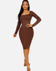 Wholesale Seamless Square Neck Long Sleeve Dress