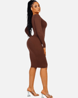 Wholesale Seamless Square Neck Long Sleeve Dress