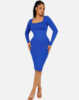 Wholesale Seamless Square Neck Long Sleeve Dress