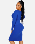 Wholesale Seamless Square Neck Long Sleeve Dress