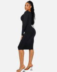 Wholesale Seamless Square Neck Long Sleeve Dress