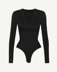Wholesale Long Sleeved V-neck Waist Shaping Tummy Control Seamless Bodysuit