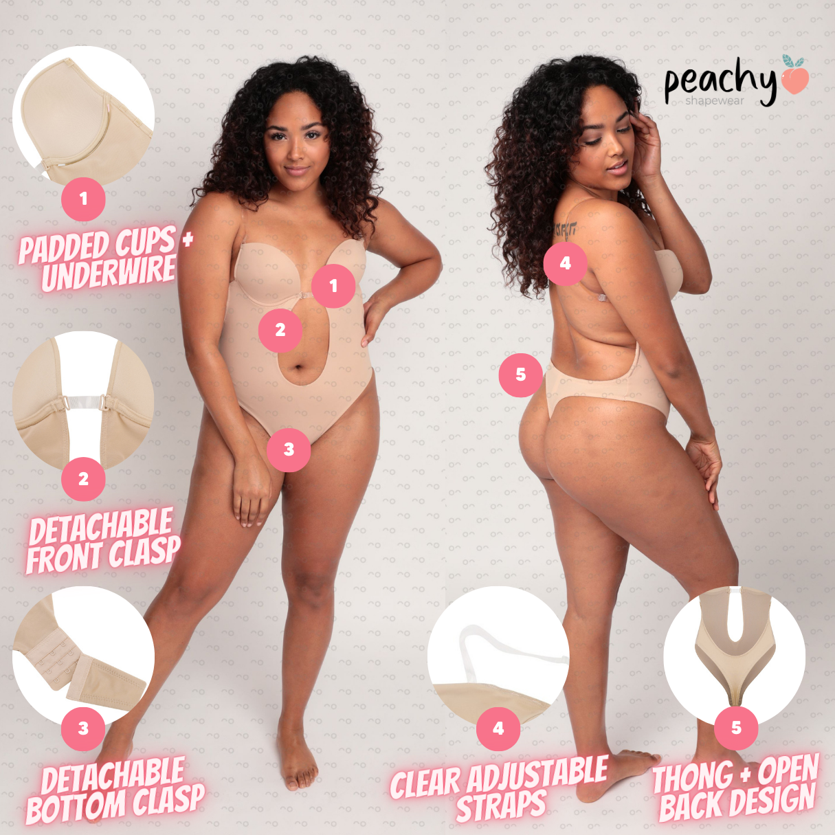 Peachy Shapewear - Backless Body Bra