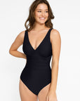 Wholesale One-piece Swimsuit Built-in Elastic Mesh in the Abdomen With Removable Cups