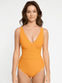  One-piece Swimsuit Built-in Elastic Mesh in the Abdomen With Removable Cups