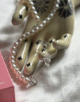 White Glass Pearl Bra Straps Pair