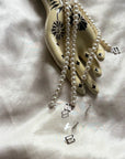 White Glass Pearl Bra Straps Pair