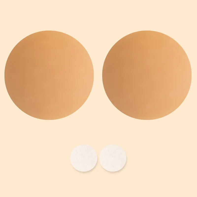 Go Braless Seamless Cake Cover Ultra Thin Invisible Bra Nipple Cover Bioadhesive Silicone Reusable Sweatproof for Summer Travel