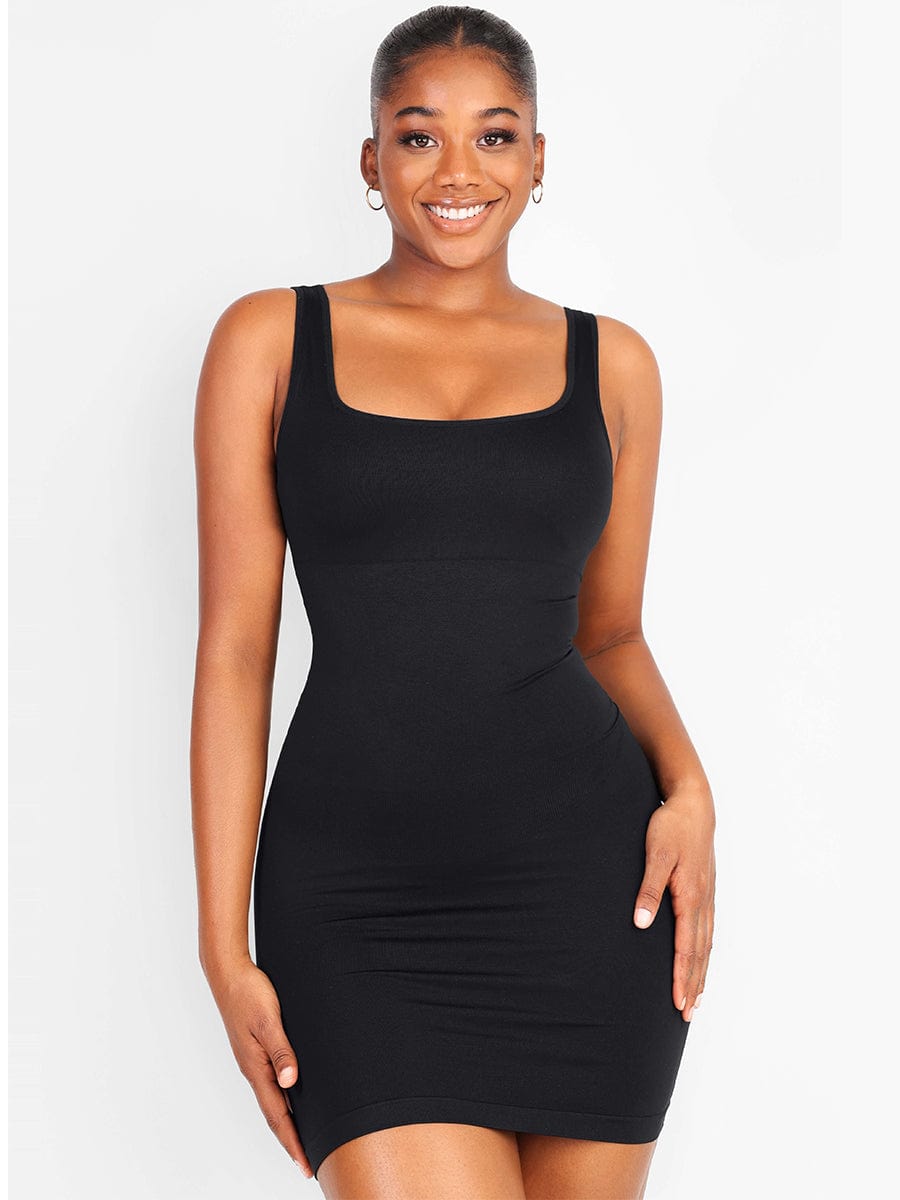 Square-Neck Seamless Dress Blue / XS/S Square-Neck Seamless Dress Blue / XS/S