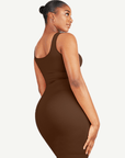 Wholesale Square-neck Shaper Mini Skirt