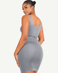Wholesale Square-neck Shaper Mini Skirt