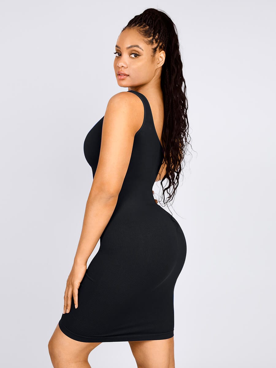 Wholesale Seamless One-Shoulder Waist Trimming Mini Shaper Dress