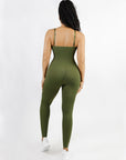 Wholesale High Stretchy Seamless Tummy Control Jumpsuit Removable cup pads