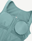 Wholesale Fashion Zipper Front Slit Sports Sauna Jumpsuit