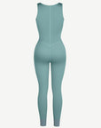 Wholesale Fashion Zipper Front Slit Sports Sauna Jumpsuit