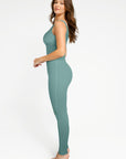 Wholesale Fashion Zipper Front Slit Sports Sauna Jumpsuit