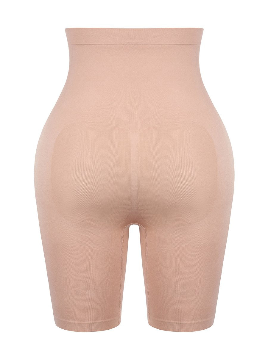 PEACHY PINK ANTI-CELLULITE SHAPEWEAR HIGH WAISTED SHORT PANTS SLIMMING NUDE  