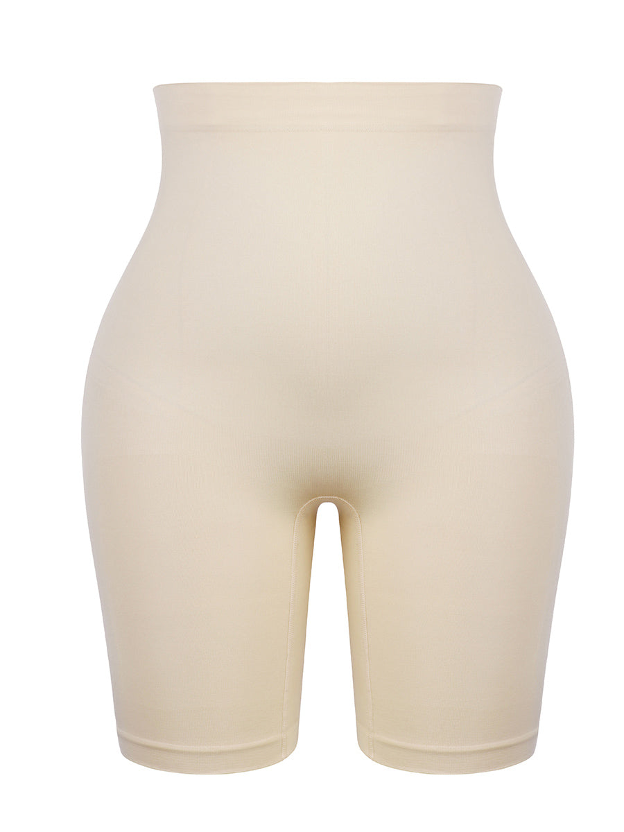 PEACHY PINK ANTI-CELLULITE SHAPEWEAR HIGH WAISTED SHORT PANTS SLIMMING NUDE  