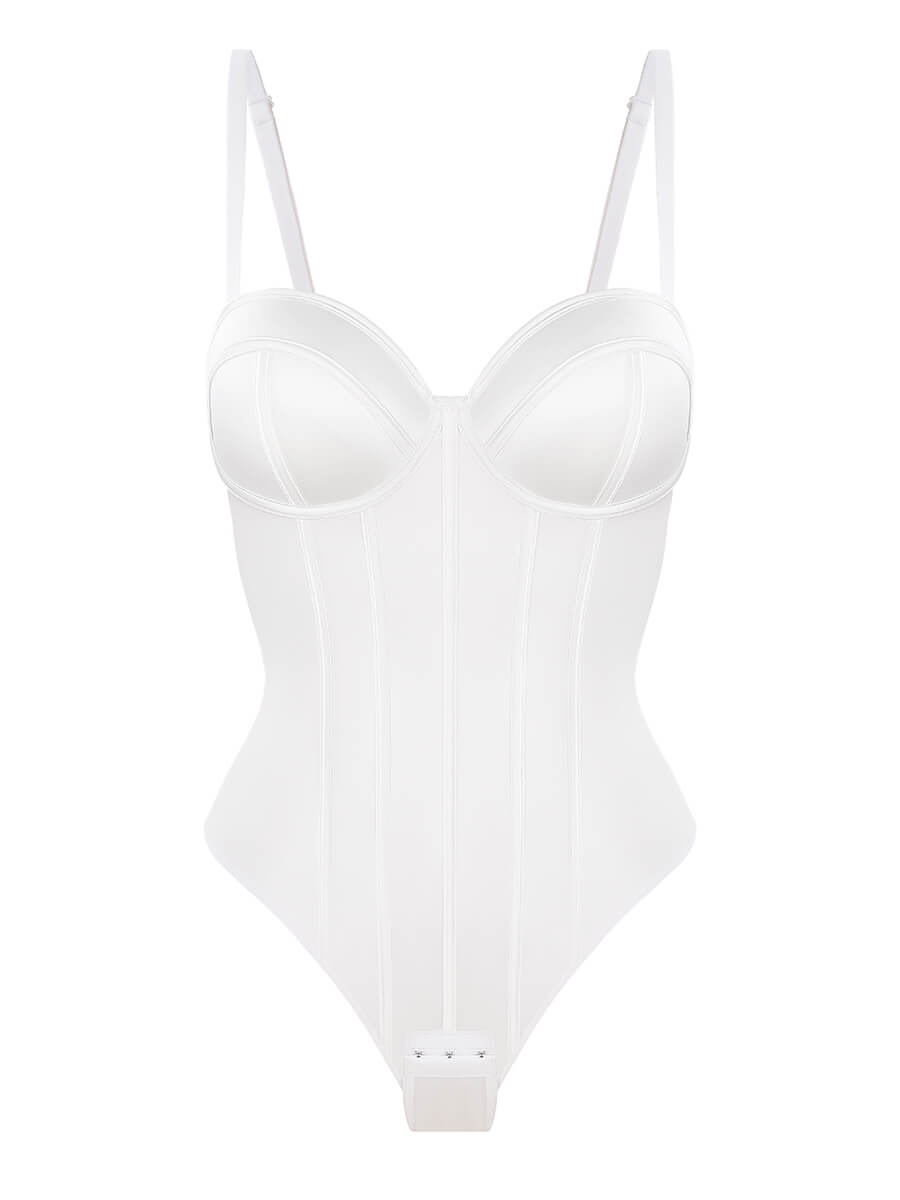 Sculpting Bodysuit With Thin Straps White –