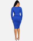 Wholesale Seamless Square Neck Long Sleeve Dress