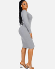 Wholesale Seamless Square Neck Long Sleeve Dress