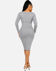 Wholesale Seamless Square Neck Long Sleeve Dress