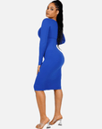 Wholesale Seamless Square Neck Long Sleeve Dress