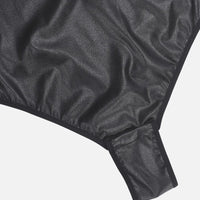 Wholesale Faux Leather Square Comfy elastic Tummy Control Bodysuit