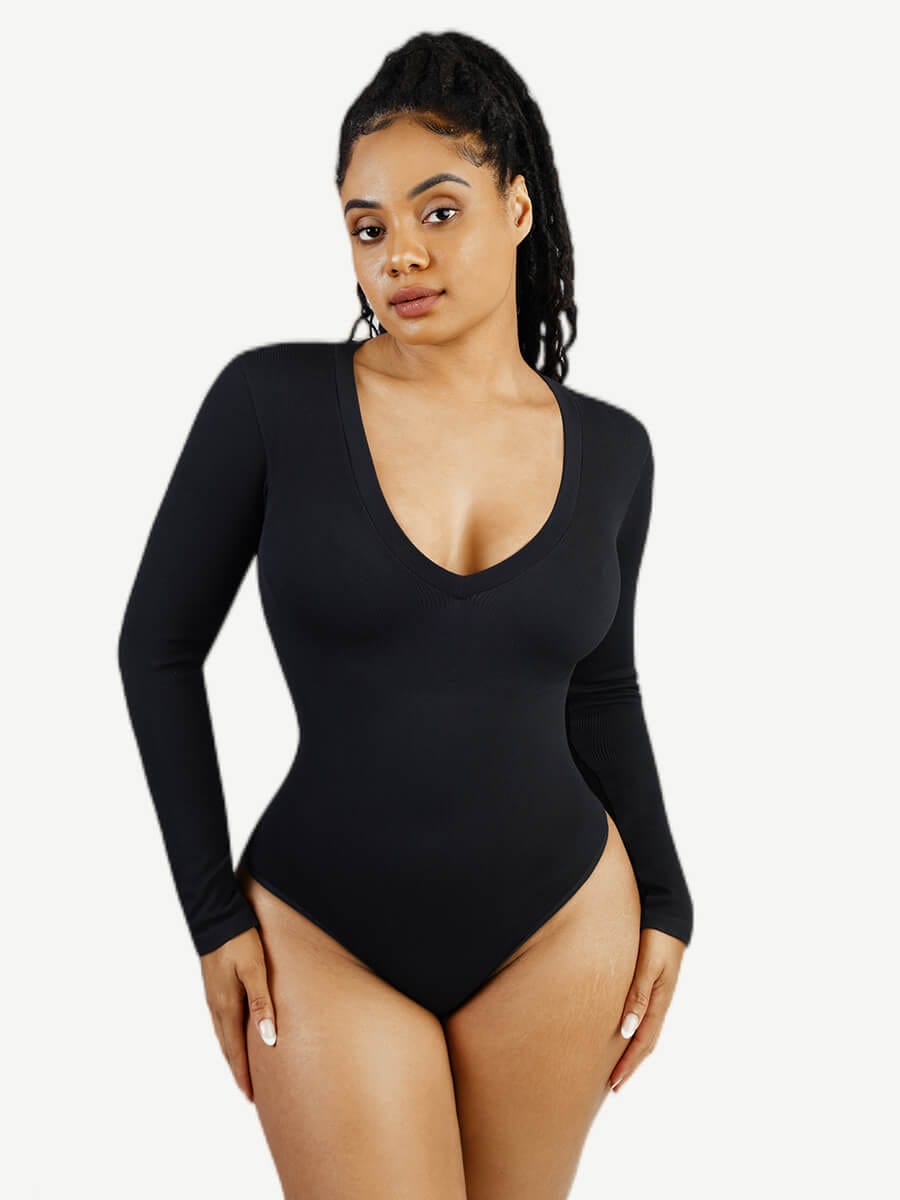 Wholesale Seamless Long Sleeve Outerwear Bodysuit